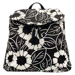 Prada Backpack Sac - 2vz095 Black X White Floral Pattern Leather